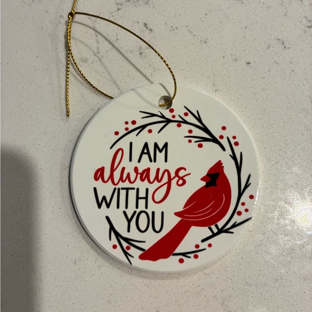 Holiday Ceramic 3x3 Ornament with Cardinal Design